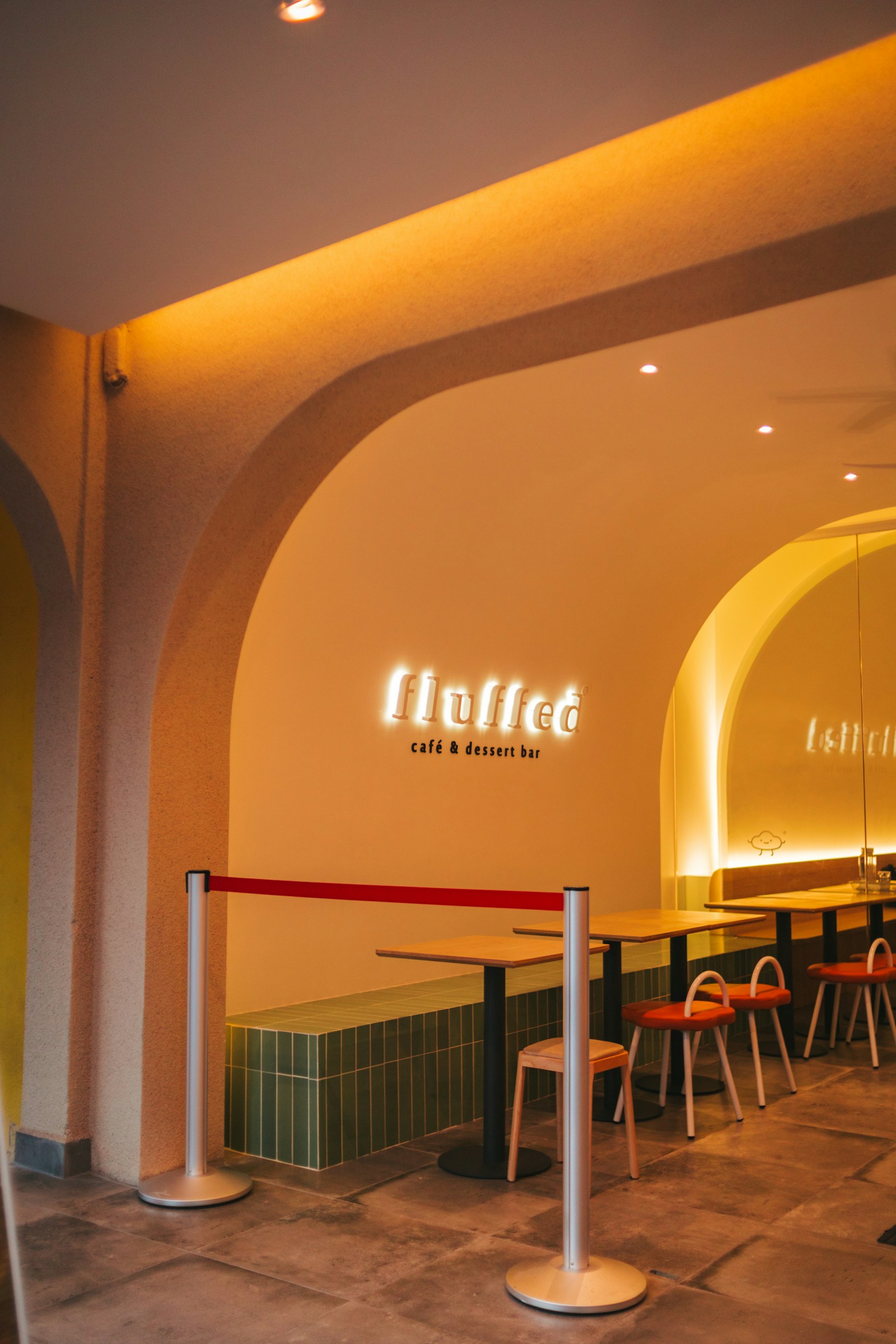 Canteen bar interior with warm light and elegant seating